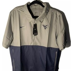 Nike West Virginia Coaches Sideline Half Zip SS Jacket Size L NWT